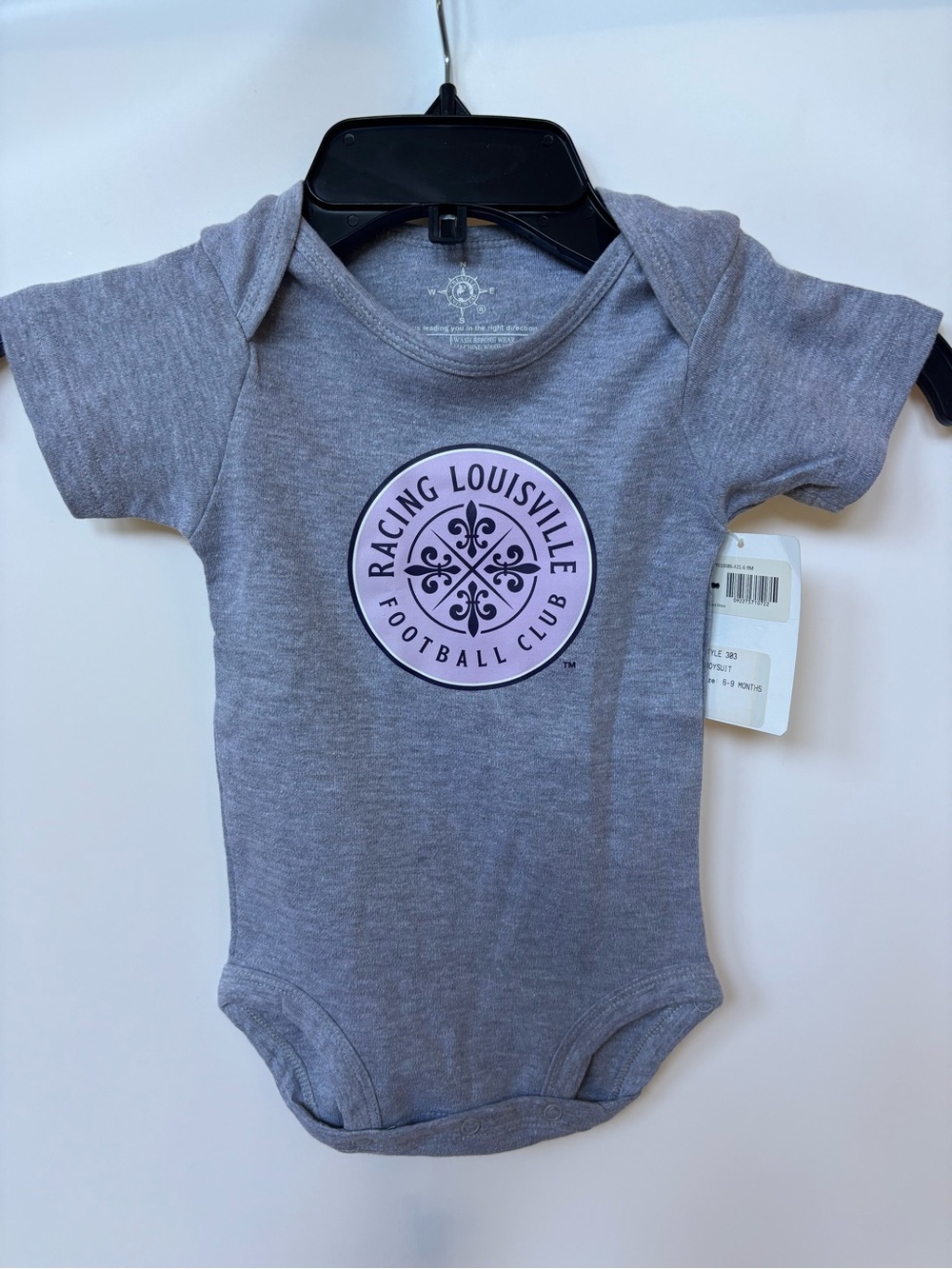 Creative Knitwear Racing Louisville FC Gray Cotton Snap Bodysuit 6-9 Months